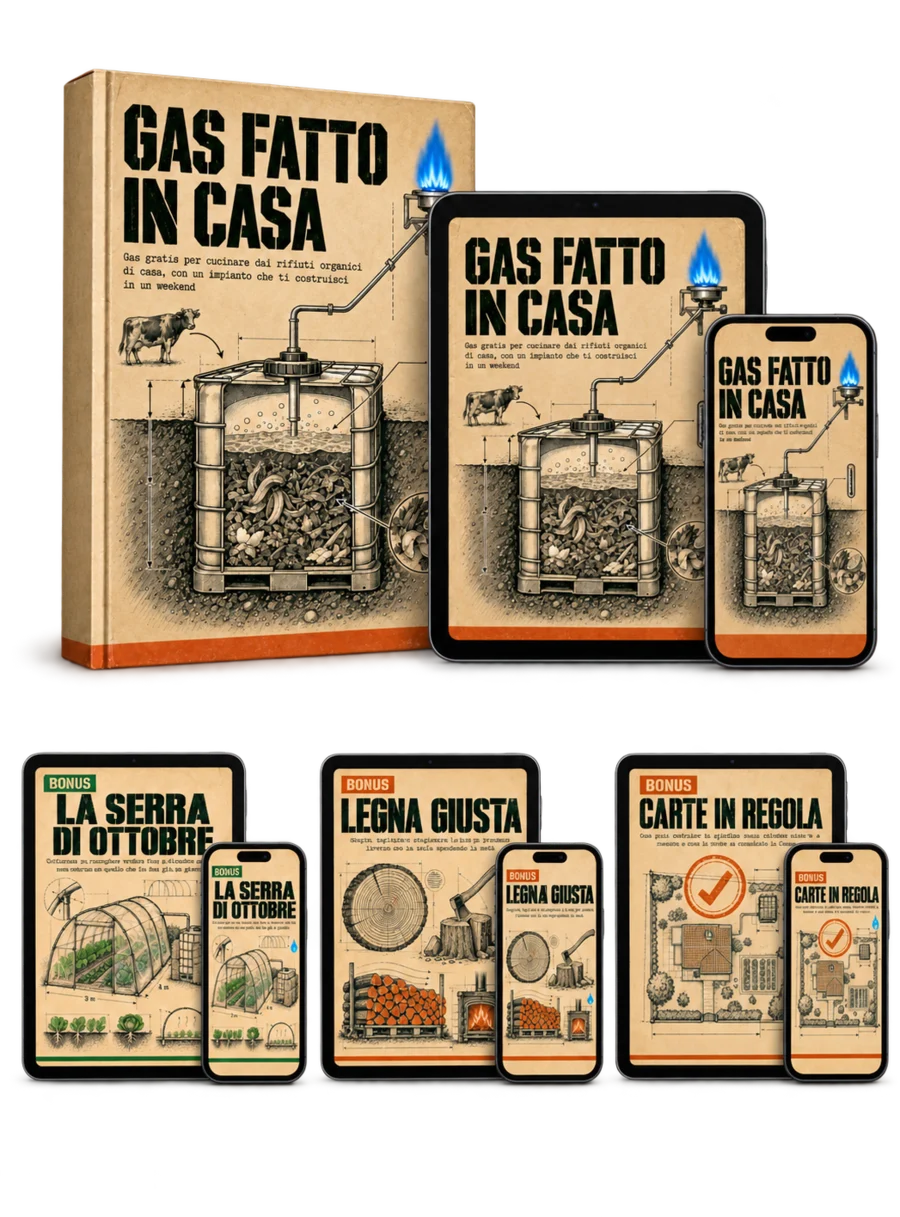 Gas Fatto in Casa con i tre bonus, su libro, tablet e telefono